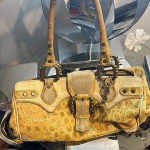 ARCADIA bag with fur  and alligator print